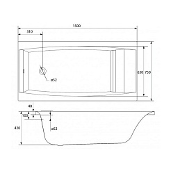 Cersanit Акриловая ванна Virgo 150 – фотография-2