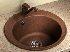 Florentina  Мойка гранитная Никосия круглая коричневый – фотография-2