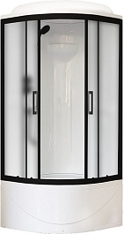 Royal Bath Душевая кабина ВК RB 90BK1-M-BL 90x90 стекло матовое профиль черный матовый – фотография-1