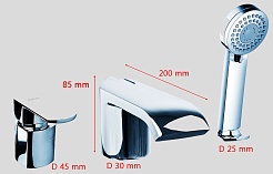 Фэма Смеситель на борт ванны "PACIFICA" – фотография-2