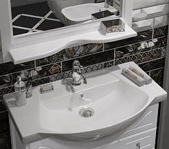 Opadiris Мебель для ванной Тибет 75 белая, с решеткой – фотография-3