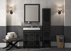 Misty Мебель для ванной Bella 90 черная с кристаллами – фотография-9