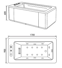Gemy Акриловая ванна G9253 Black – фотография-6