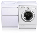 Style Line Тумба с раковиной Даллас 115 Люкс L, белая PLUS