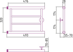 Стилье Полотенцесушитель Минор 320х500 – фотография-2