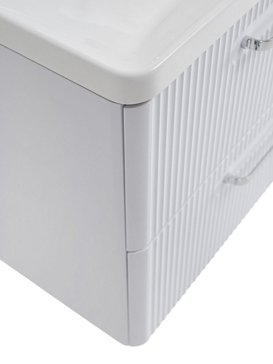 BelBagno Тумба с раковиной Due 60 подвесная Bianco Lucido ручки Хром полированный – фотография-4