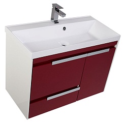 Aquanet Тумба с раковиной "Тиволи 90" бордо – фотография-7