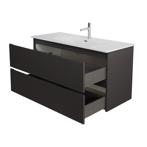 BelBagno Тумба с раковиной Uno 120 подвесная Темно-Серый матовый с раковиной BB-8099-120 – фотография-6