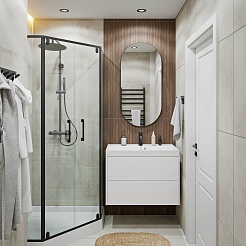 Vivon Тумба с раковиной Kristi 80 подвесная белая матовая рифленая – фотография-13