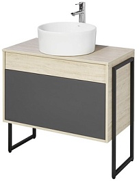 Акватон Мебель для ванной Лофт Урбан 100 графит\орегон, Мила круглая – фотография-6