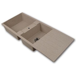 Акватон Мойка "ТОРИНА" двойная с крылом, розовая – фотография-1