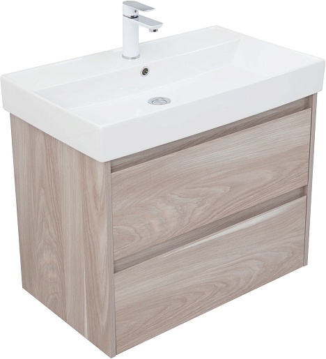 Aquanet Мебель для ванной Nova Lite 75 подвесная орех светлый – картинка-3