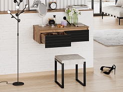 Brevita Консоль Dakota 80 подвесная черный кварц/дуб галифакс олово – фотография-5