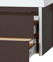 Misty Тумба с раковиной Джулия QVATRO 60 подвесная коричневая – фотография-5