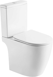 Azario Унитаз-компакт Leo AZ-1253CT безободковый с бачком с сиденьем микролифт белый – фотография-1