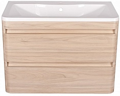 Style Line Тумба с раковиной подвесная Атлантика 100, Люкс ясень перламутр, PLUS