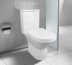 Azario Унитаз-компакт Fretta AZ-1223 безободковый с бачком с сиденьем микролифт белый – фотография-2