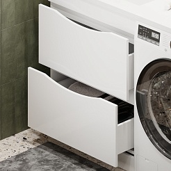 Водолей Тумба с раковиной под стиральную машину Смайл 130 L белая – фотография-9