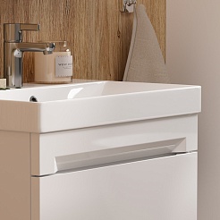 Equil Тумба под раковину Corner 70 2 ящика напольная белая – фотография-7