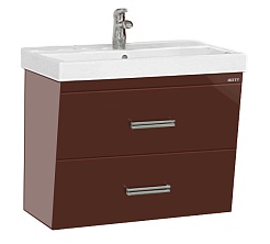 Misty Тумба с раковиной Джулия 75 QVATRO конус коричневая – фотография-1