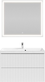 Водолей Мебель для ванной Тач 90 подвесная белая – фотография-1