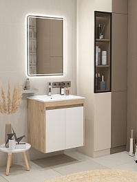 Teymi Тумба с раковиной Netta 60 подвесная дуб/белый – фотография-11