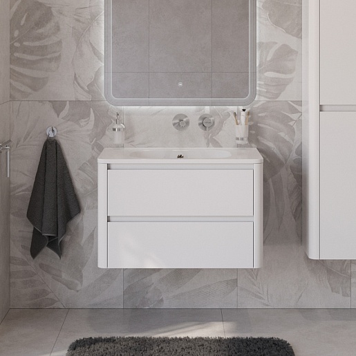 Cezares Тумба с раковиной без отверстия под смеситель Relax 80 подвесная bianco lucido – фотография-8