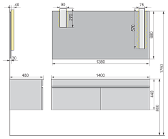 Velvex Тумба с раковиной Pulsus 140 дум сонома – фотография-2