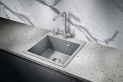 Milacio Мойка кухонная Murcia 51 Cuarzo серая металлик – фотография-3