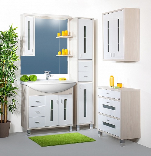 Бриклаер Тумба с раковиной Бали 85 светлая лиственница – фотография-2