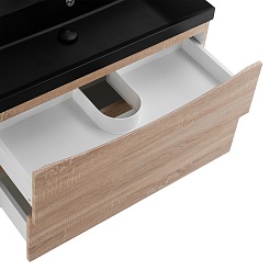 BelBagno Тумба с раковиной Marino 80 подвесная Rovere Bianco с раковиной 80/45 AST-NERO – фотография-6