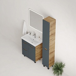 Onika Тумба с раковиной Айленд 70 графит/дуб крафт – фотография-12