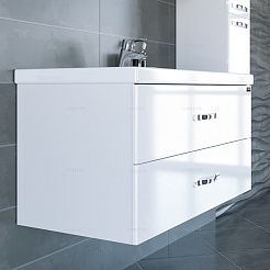 СанТа Тумба с раковиной Виктория 100 NEW подвесная – фотография-5