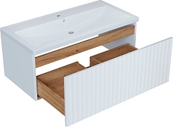 Mixline Тумба под раковину Вектор 90 подвесная белая – фотография-2