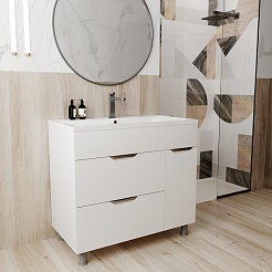 Mixline Тумба под раковину Этьен 90 белая – фотография-4