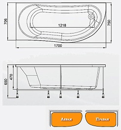 Akrilan Акриловая ванна Rio San SALVADOR 170 R – фотография-6