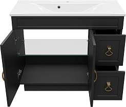 Misty Мебель для ванной Амбра 100 черная матовая – фотография-5