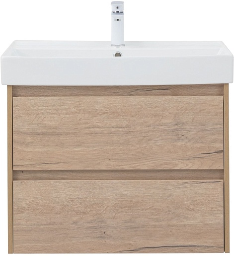 Aquanet Тумба с раковиной Nova Lite 75 подвесная дуб крафт – картинка-3