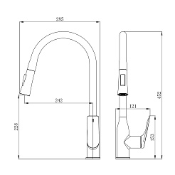Tokito Смеситель для кухни MITSUISHI вороненая сталь TOK-MIT-1013GM – фотография-5