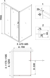Niagara Душевой уголок Nova 120x70 NG-43-12AG-A70G – фотография-8