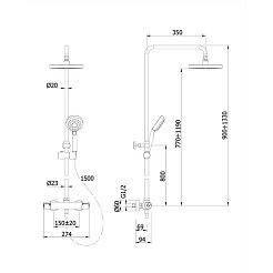 Omnires Душевая система Y1244X/6/KCR – фотография-2