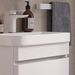 Equil Тумба под раковину Soldi 70 2 ящика подвесная белый софт – фотография-8