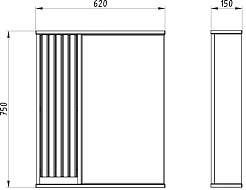 ASB-Mebel Зеркальный шкаф Мирано 65 R слоновая кость – фотография-5