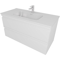 Aquatek Тумба с раковиной Вега 100 подвесная матовая белая