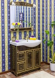 Sanflor Тумба с раковиной Адель 82 L венге, патина золото – фотография-4