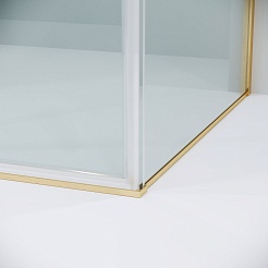 Grossman  Душевой уголок Galaxy 100x70x195 профиль золото сатин стекло прозрачное – фотография-5