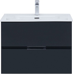 Aquanet Мебель для ванной Алвита New 70 2 ящика подвесная антрацит матовая – фотография-5