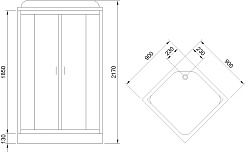Royal Bath Душевая кабина HP RB 90HP2-M 90x90 с г/м стекло матовое профиль белый – фотография-3