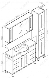 Бриклаер Зеркальный шкаф Бали 120 венге – фотография-5