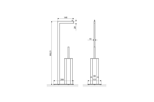 Excellent Напольный держатель бумаги RIKO DOEX.1651CR хром – фотография-2